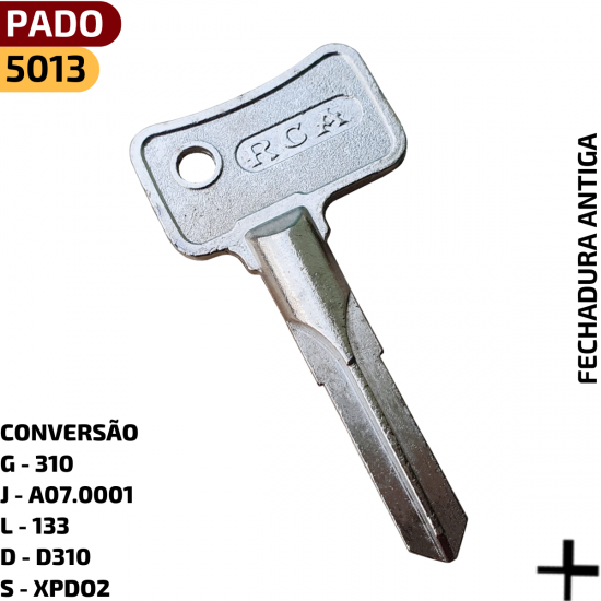 CONVERS�O DO C�DIGO RCA:

G - 310

J - 1

L - 133

D - D310

S - XPDO2