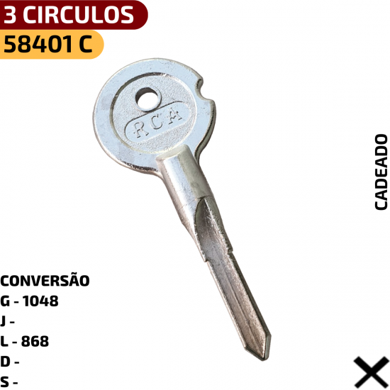 CONVERS�O DO C�DIGO RCA:

G - 1048

J - 

L - 868

D - D1048

S -