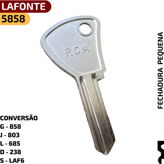 Convers�o do C�digo RCA:

G - 858

J - 803

L - 685

D - 238

S - LAF6