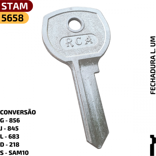 Convers�o do C�digo RCA:

G - 856

J - 845

L - 683

D - 218

S - SAM10