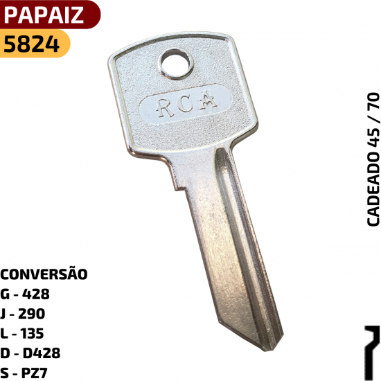Convers�o do C�digo RCA:

G - 428

J - 290

L - 135

D - D428

S - PZ7