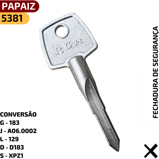 CONVERS�O DO C�DIGO RCA:

G - 183

J - 2

L - 129

D - D183

S - XPZ1