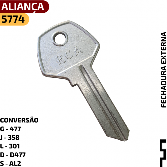 CONVERS�O DO C�DIGO RCA:

G - 477

J - 358

L - 301

D - D477

S - AL2